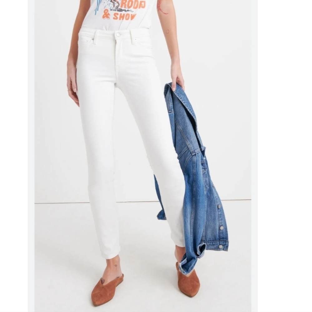 Lucky Brand Mid Rise Hayden Skinny Ankle Crop White Jean Pants